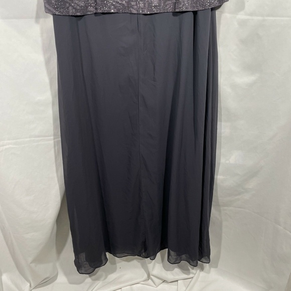 NEW Alex Evenings [PLUS Sz‎ 16W ] Mock Sparkly Top Gown in Smoke Grey - Picture 12 of 12